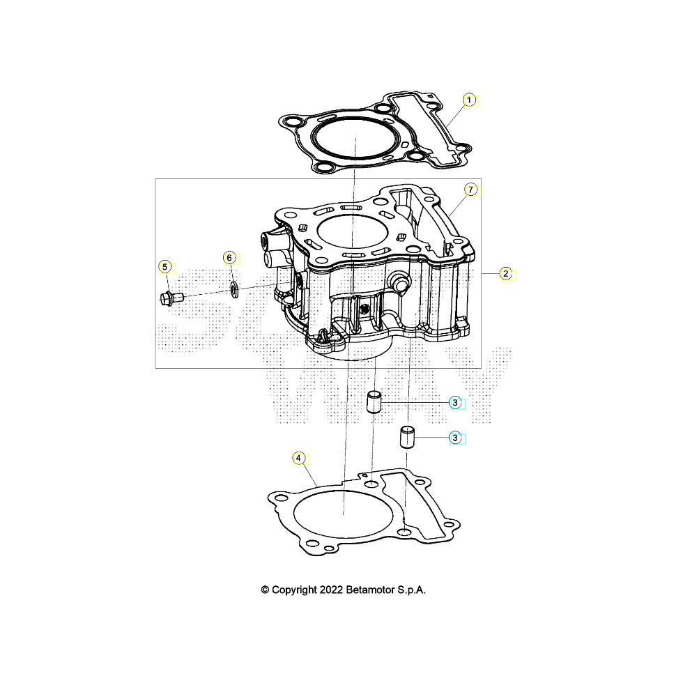 Beta RR125 LC T 24 Zylinder/Zylinderkopf/Ventiltrieb 2
