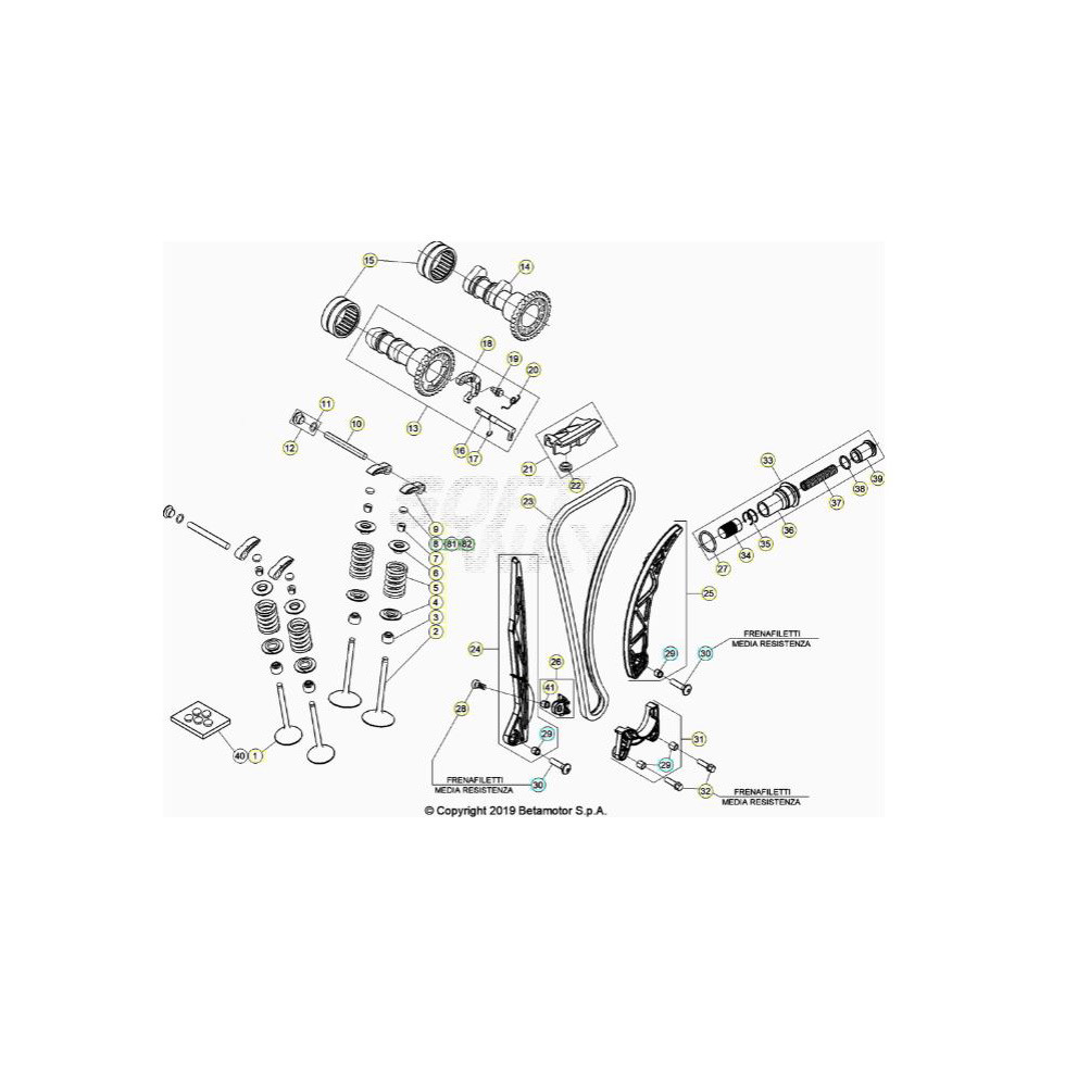 Beta RR430 26 Zylinder/Zylinderkopf/Ventiltrieb 2