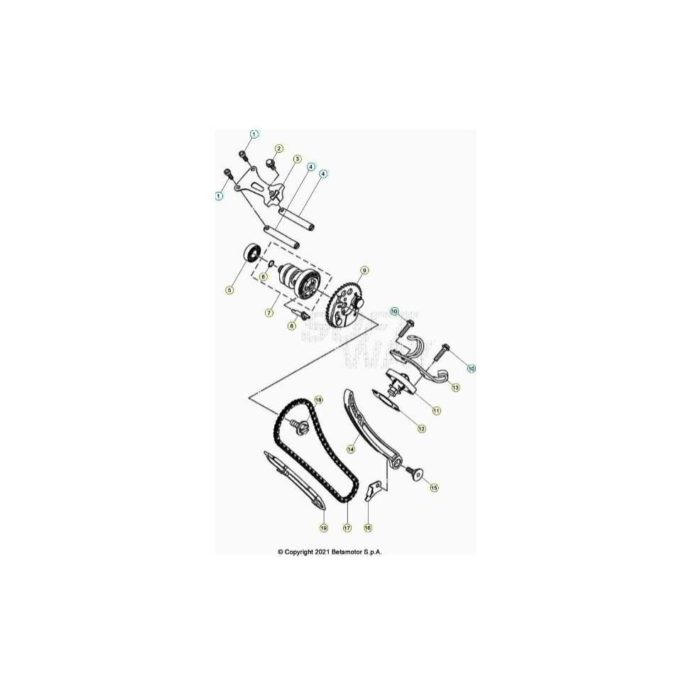 Beta RR125 LC R 25 Zylinder/Zylinderkopf/Ventiltrieb 3