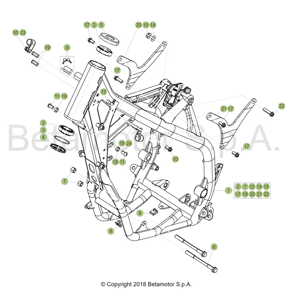 Beta RR125RC 19 Rahmen/Ausleger