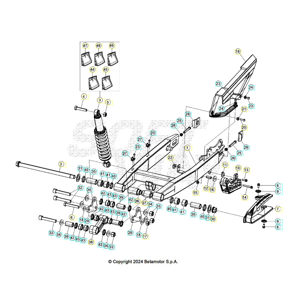 Beta Alp 4.0 350 24 Schwingarm/Federbein 1