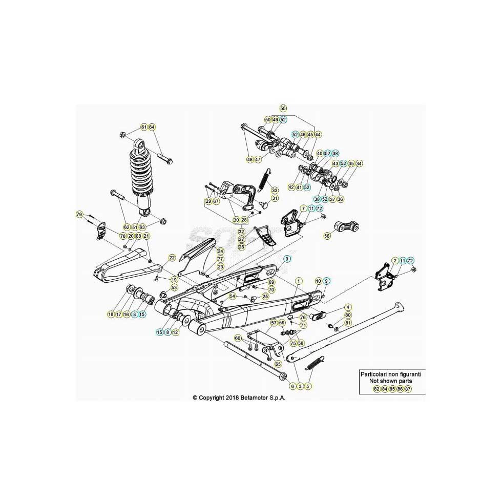 Beta EVO300 2T 22 Schwingarm/Federbein 1