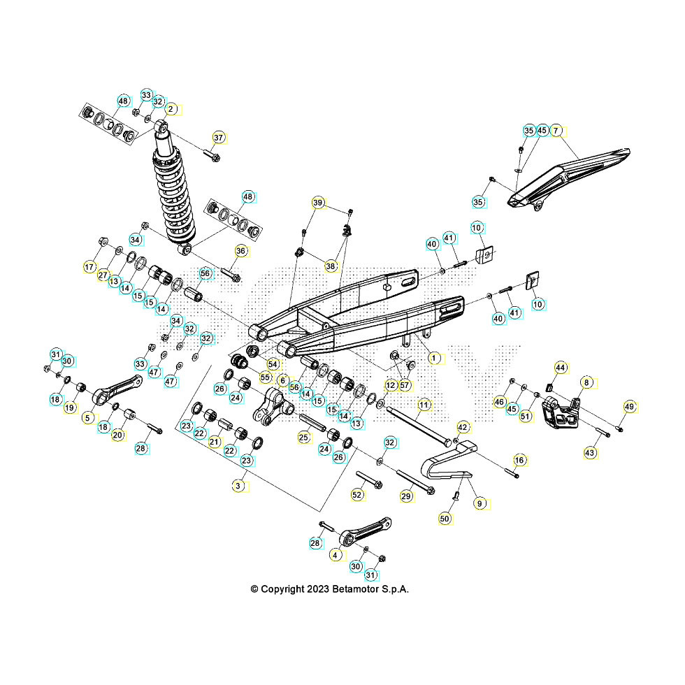 Beta RR125 LC T 23 Schwingarm/Federbein