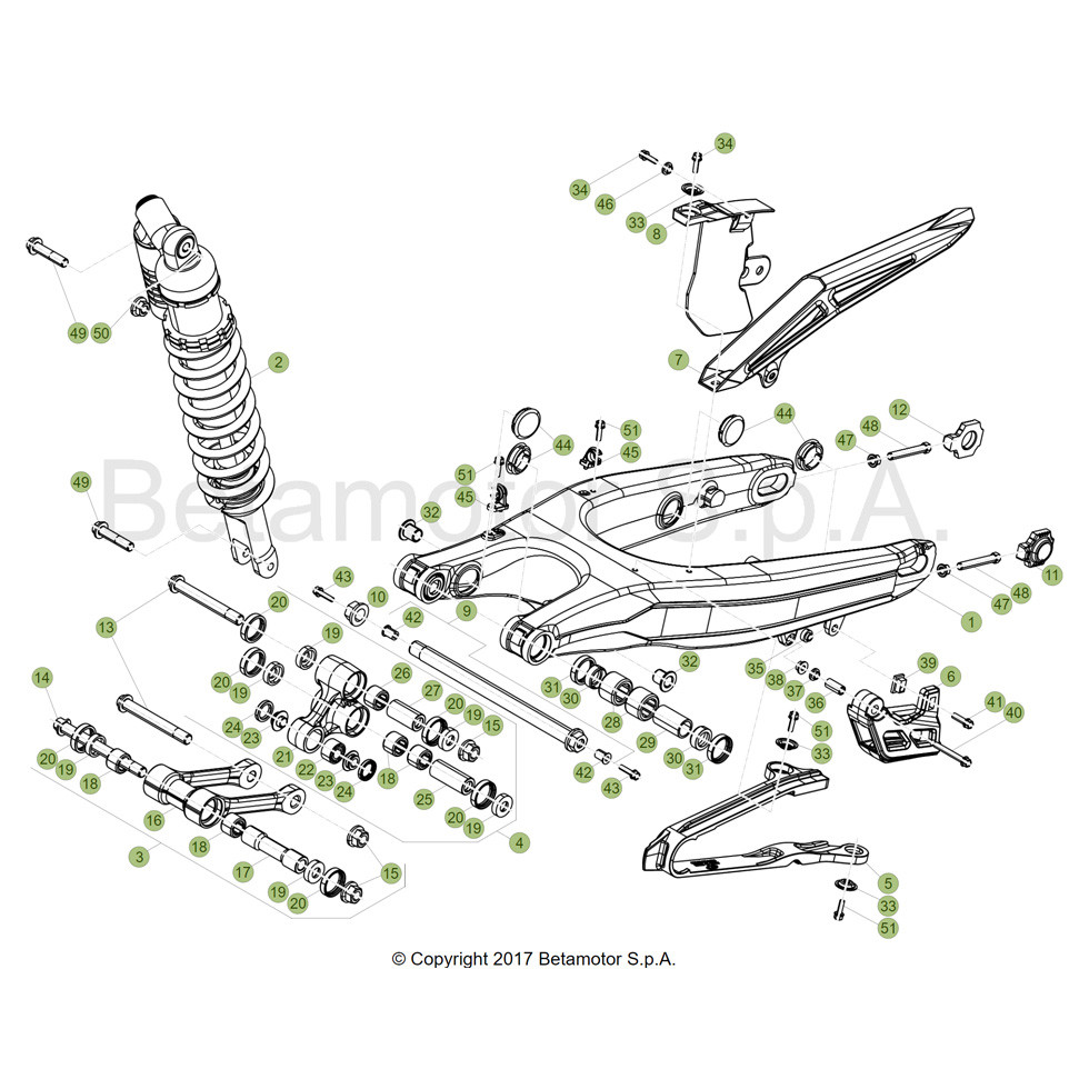Beta RR125RC 19 Schwingarm/Federbein 1