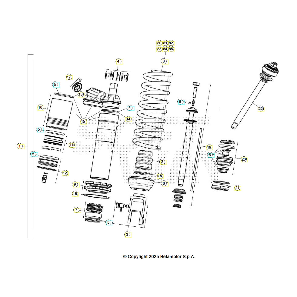 Beta RR250 26 Schwingarm/Federbein 1