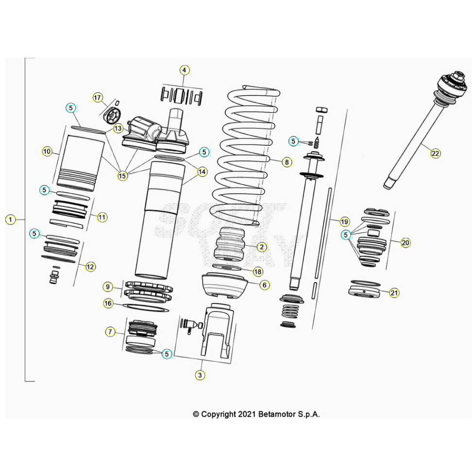 Beta RR430 25 Schwingarm/Federbein 1