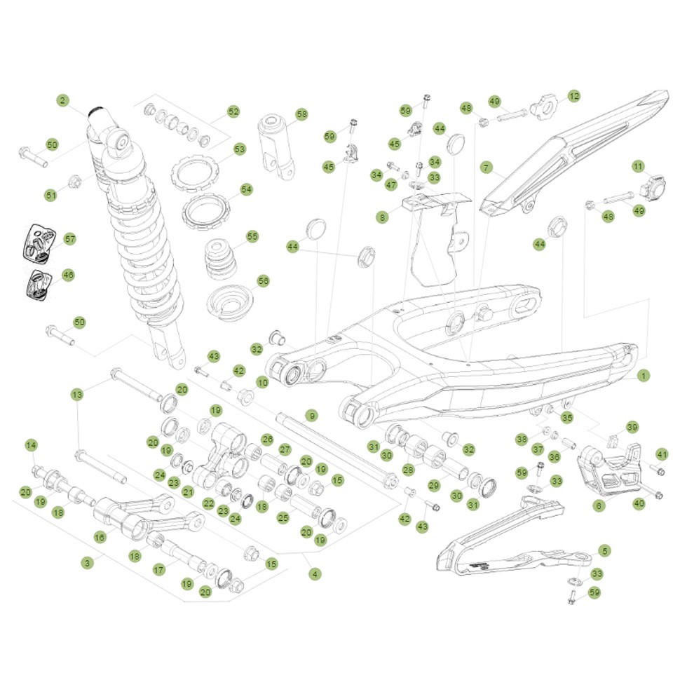 Beta RR450 Cross Country 12 Schwingarm/Federbein