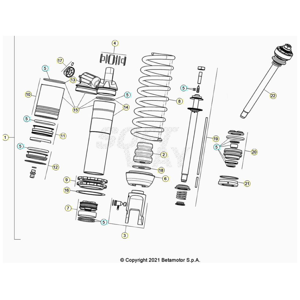 Beta RR480 25 Schwingarm/Federbein 1