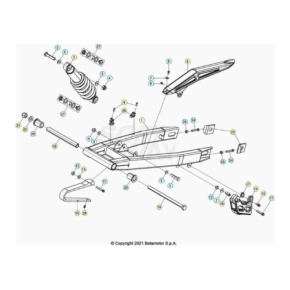 Beta RR50 Motard 24 Schwingarm/Federbein