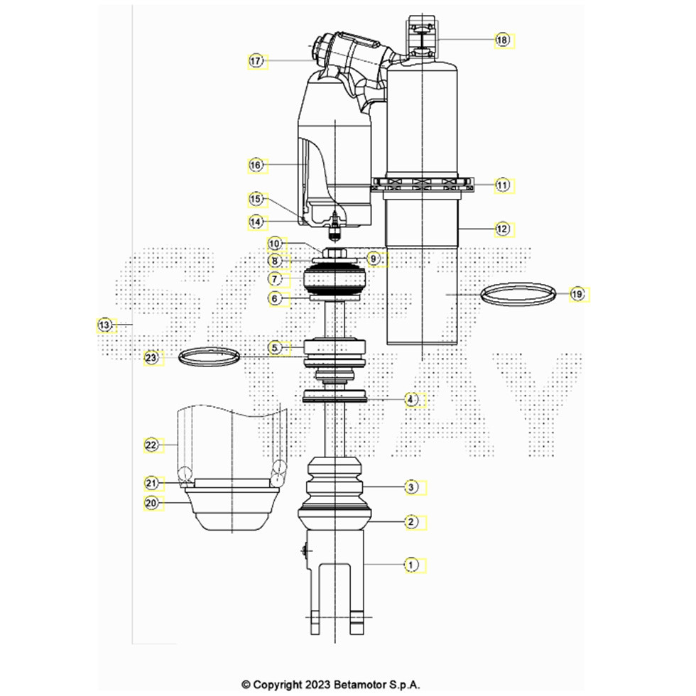 Beta RX450 26 Schwingarm/Federbein 1