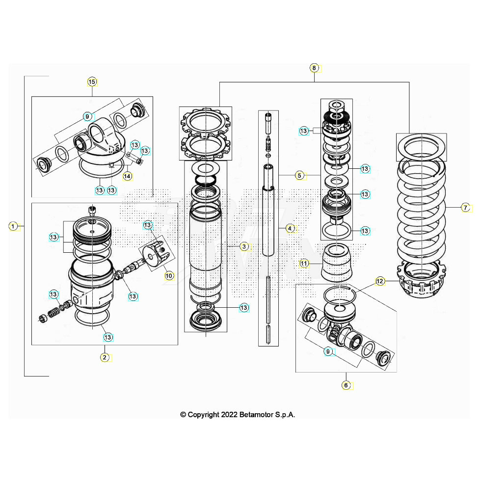 Beta EVO200 Factory 23 Schwingarm/Federbein 2