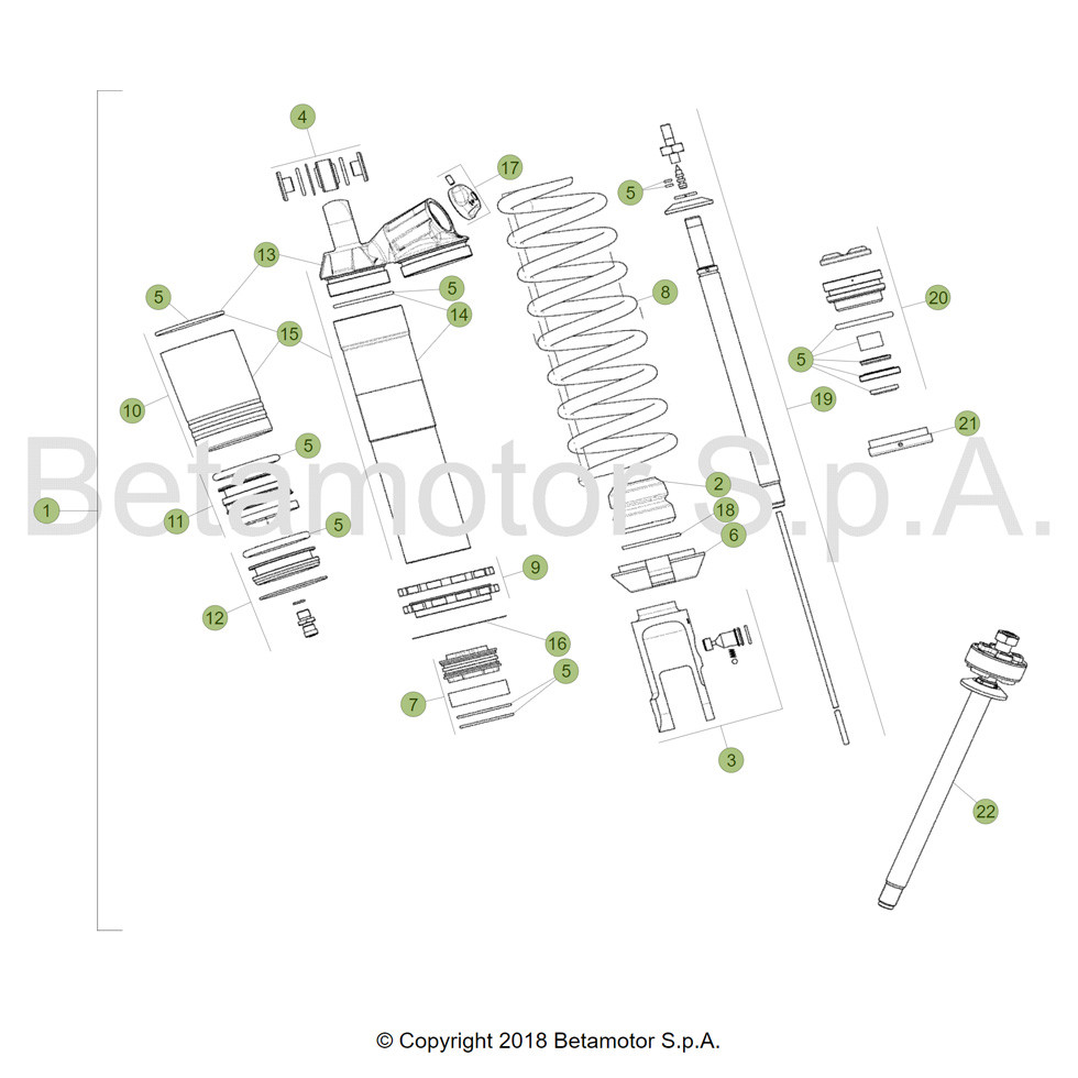 Beta RR250RC 19 Schwingarm/Federbein 2