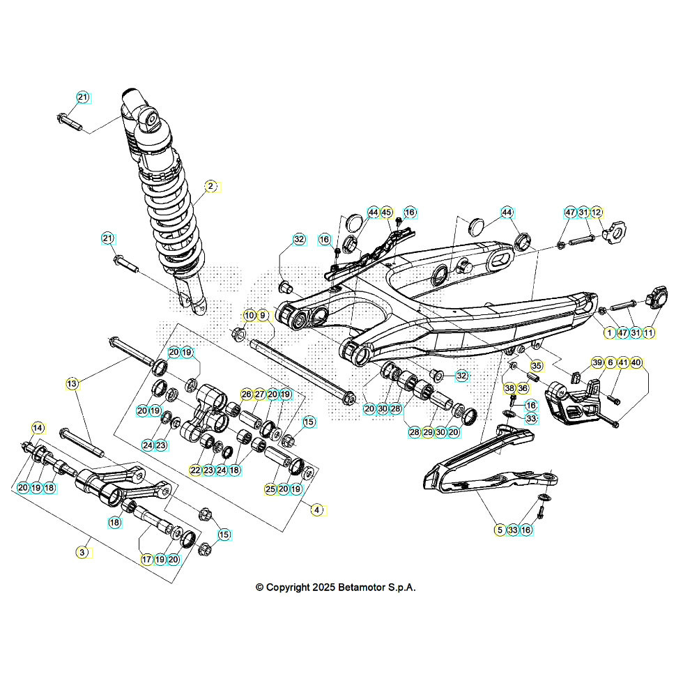 Beta RR250RC 26 Schwingarm/Federbein 2
