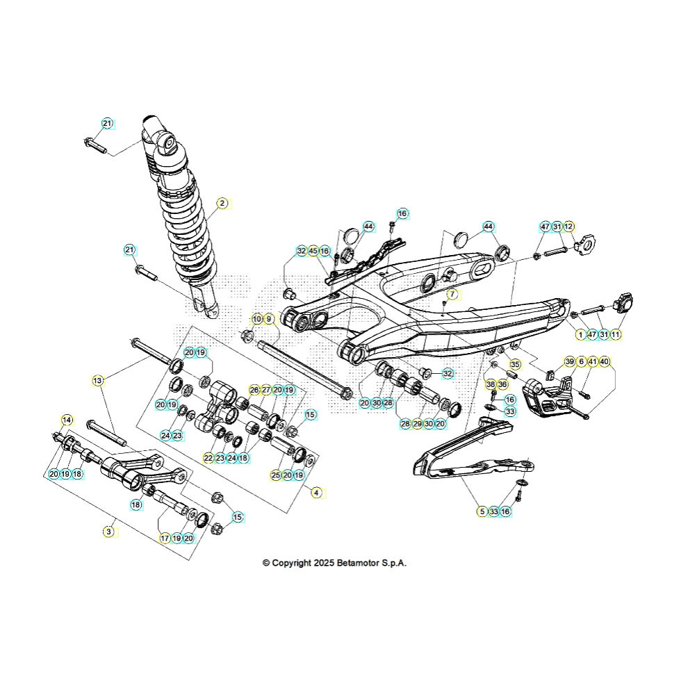Beta RR350RC 26 4T Schwingarm/Federbein 2