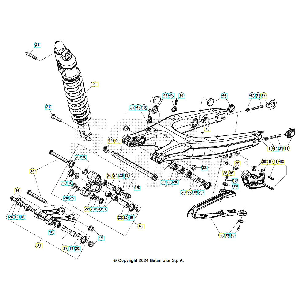 Beta RR390 Racing 25 Schwingarm/Federbein 2