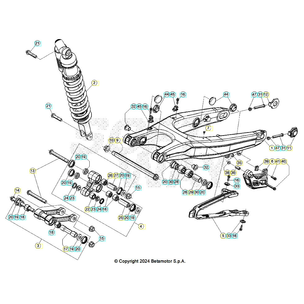 Beta RR480 25 Schwingarm/Federbein 2