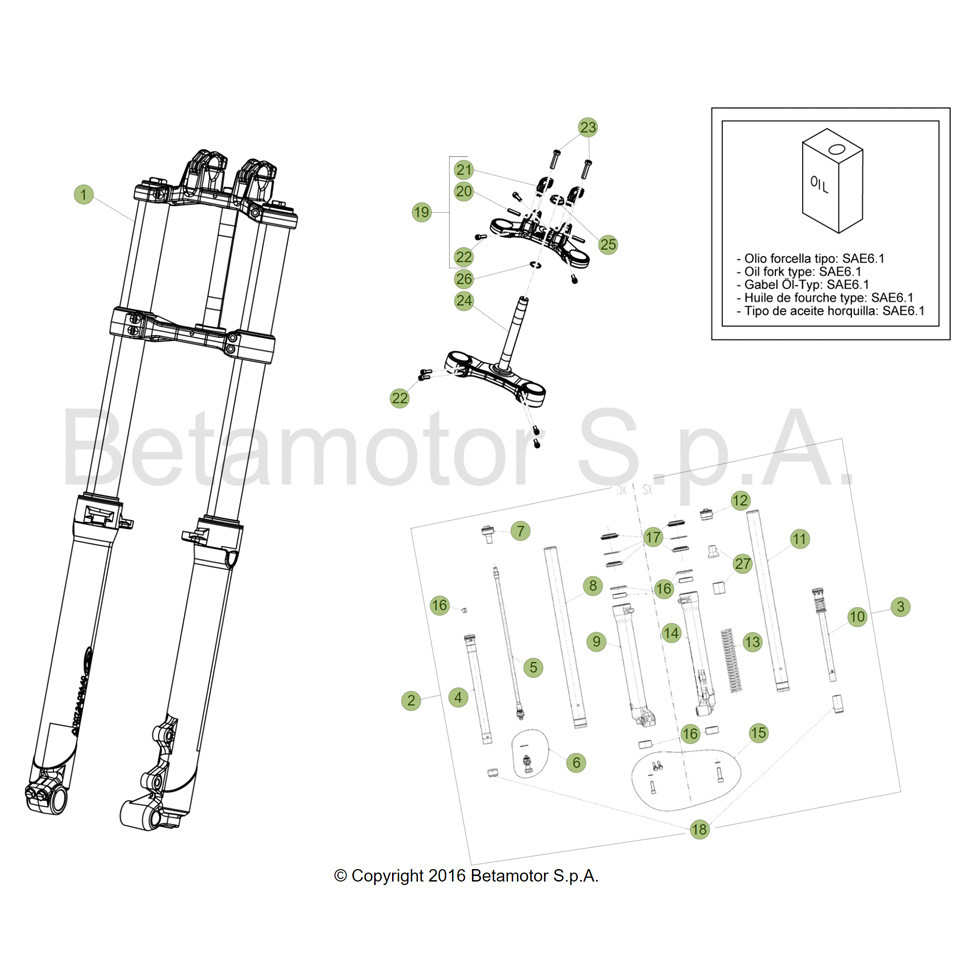 Beta EVO300 4T 19 Gabel