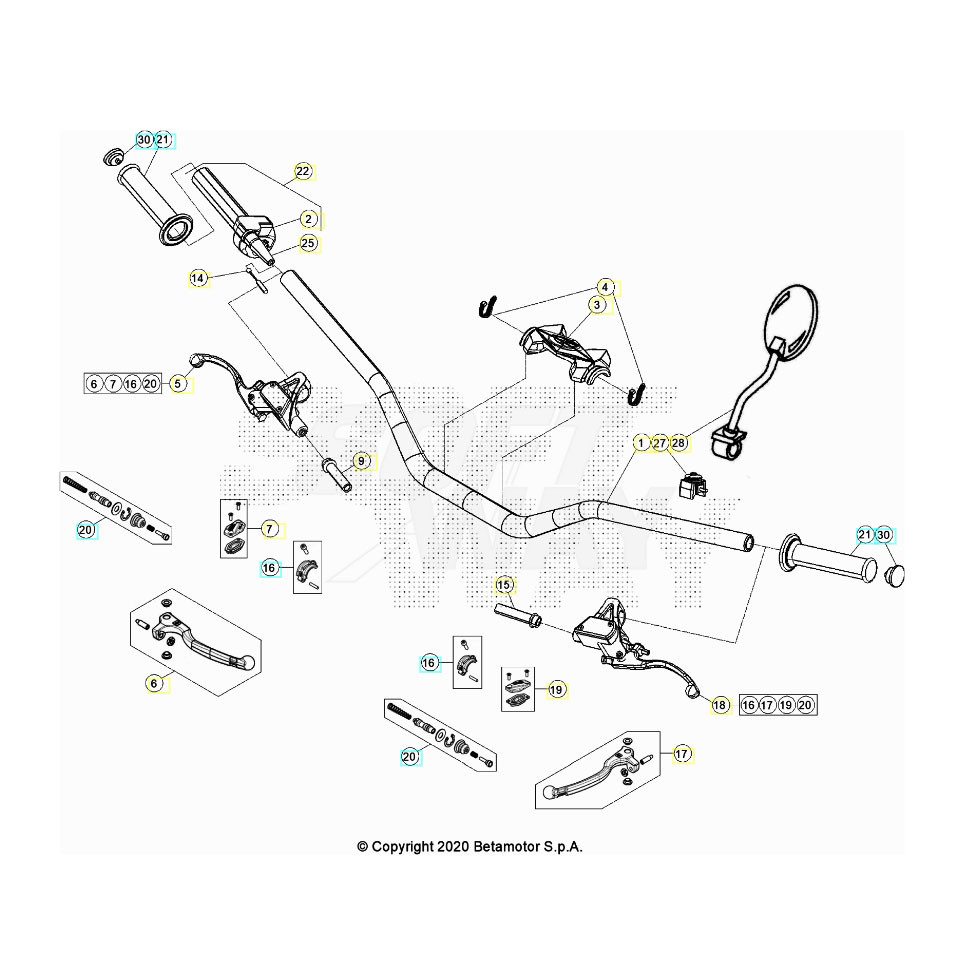 Beta EVO200 Factory 22 Lenker/Armaturen