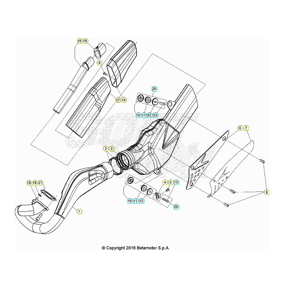 Beta EVO200 Factory 21 Auspuffsystem