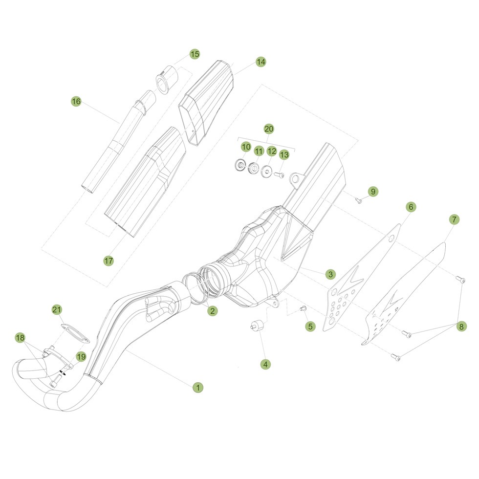 Beta EVO290 09 Auspuffsystem