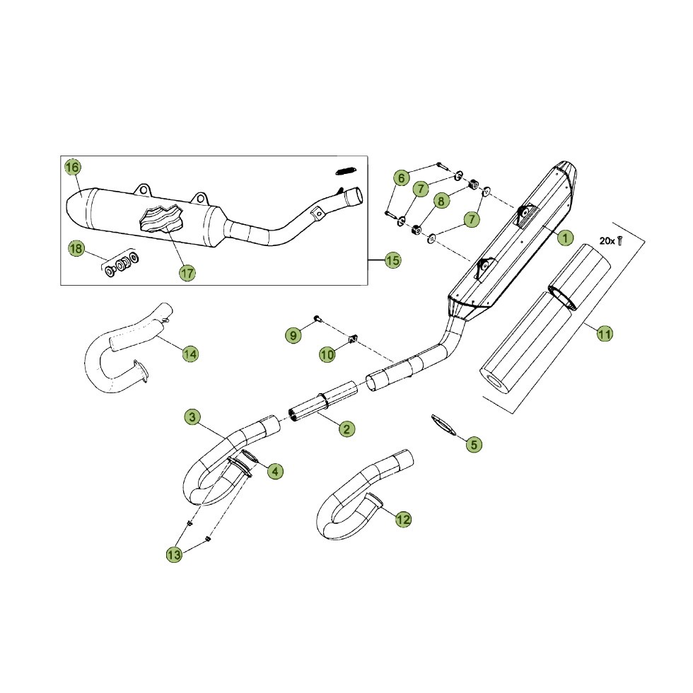 Beta RR450 Cross Country 12 Auspuffsystem