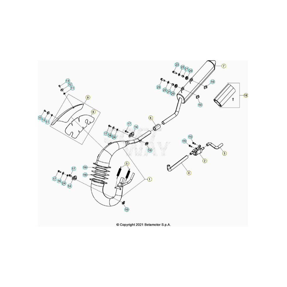 Beta RR50 Street Track 23 Auspuffsystem