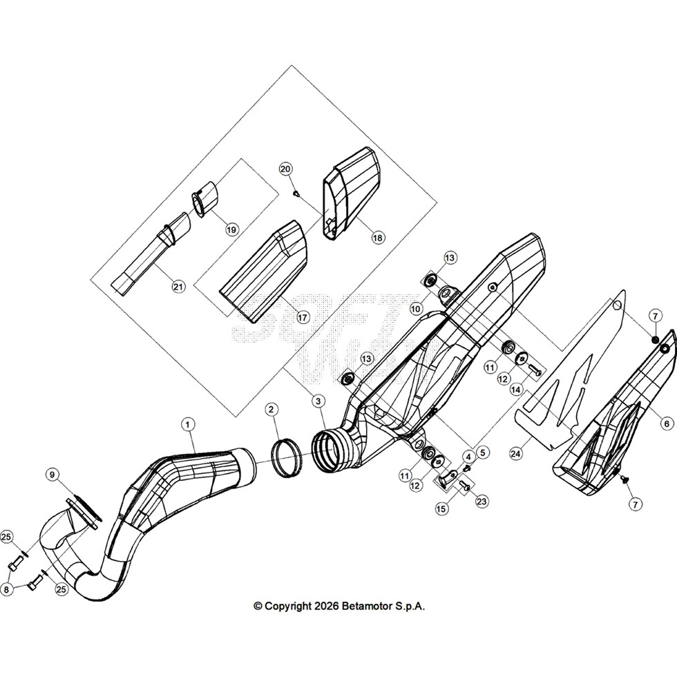 Beta SINCRO125 26 Auspuffsystem