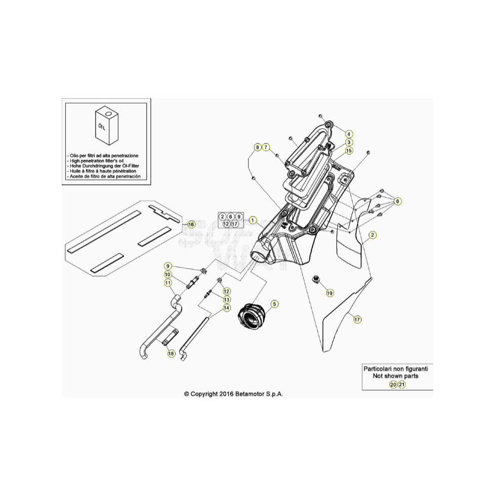 Beta EVO300 Factory 4T 22 Luftfilterkasten