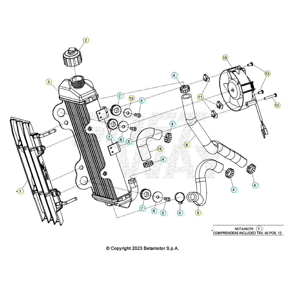 Beta RR125 LC T 23 Kühlsystem