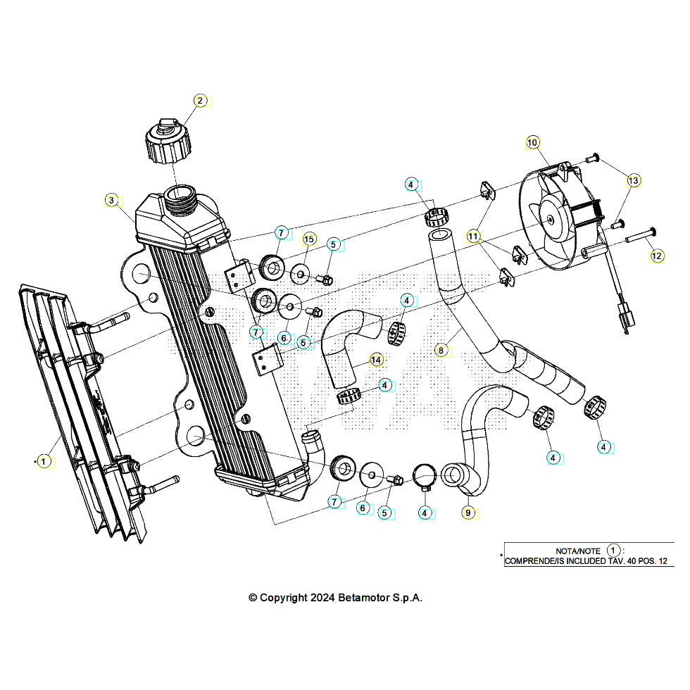 Beta RR125 LC T 24 Kühlsystem