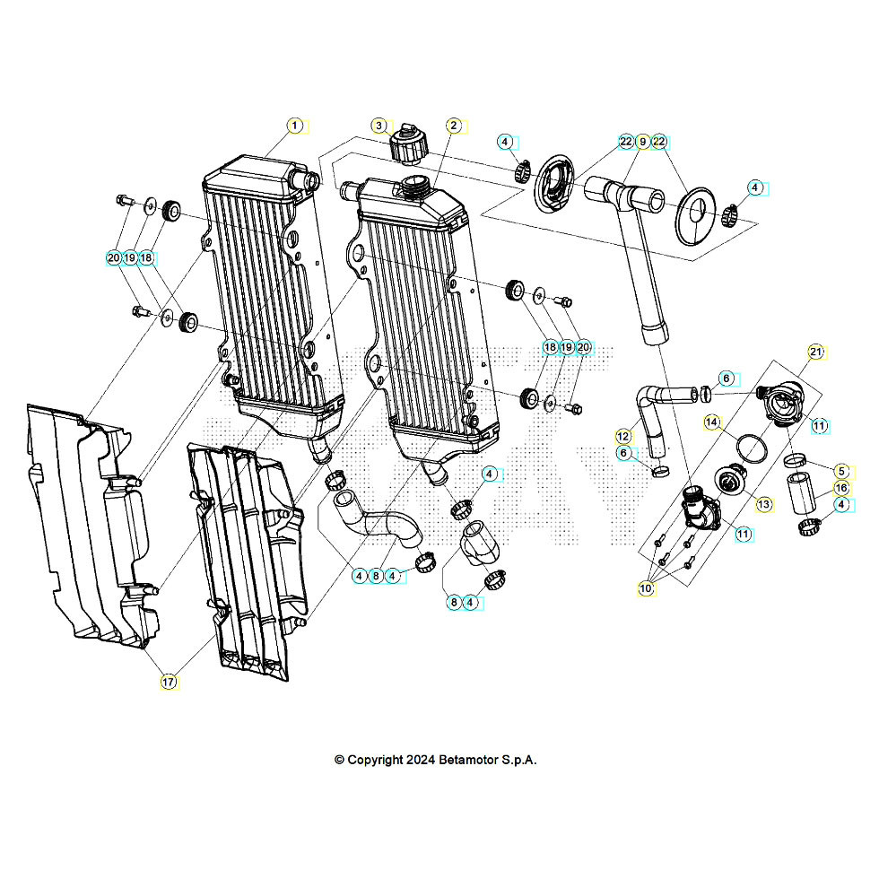 Beta RR390 Racing 25 Kühlsystem
