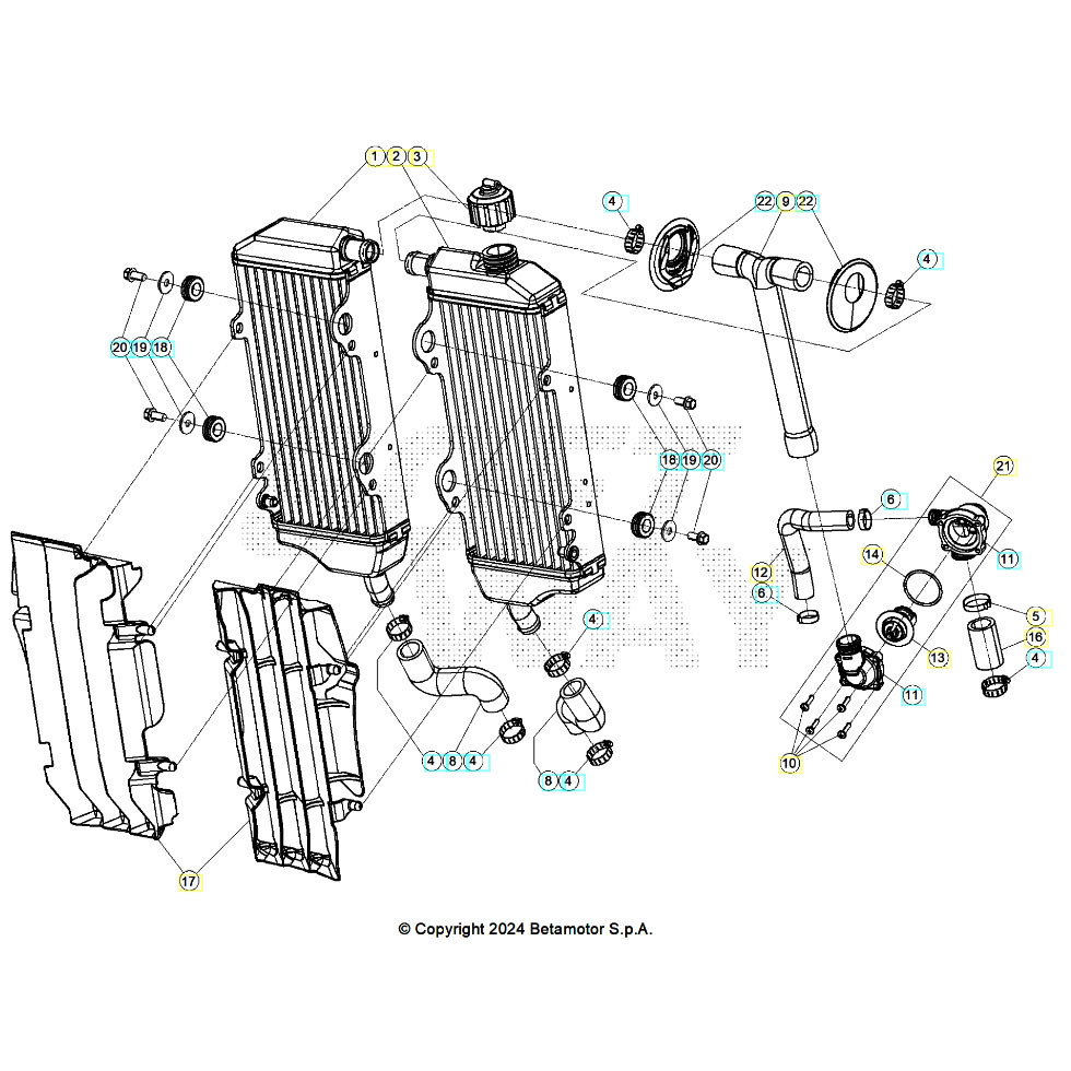 Beta RR480 Racing 25 Kühlsystem