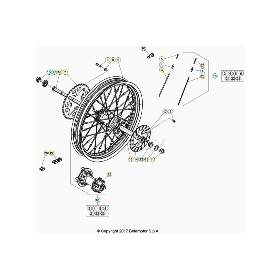 Beta  EVO125 Factory 24 Hinterrad