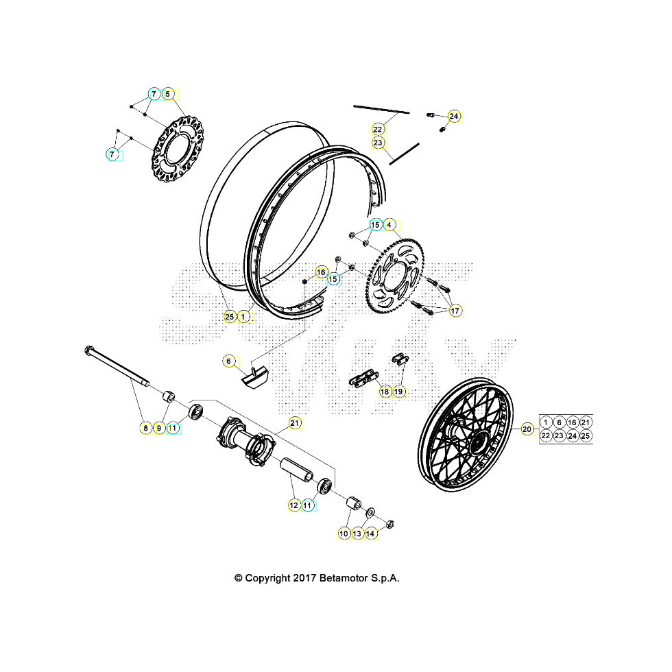 Beta RR125 LC T 24 Hinterrad