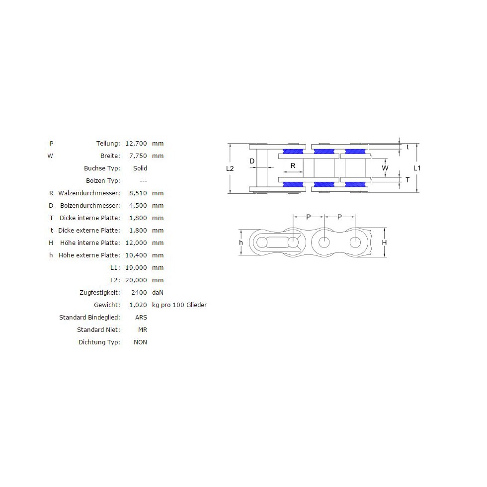 AFAM Kette A428MX-G ARS gold