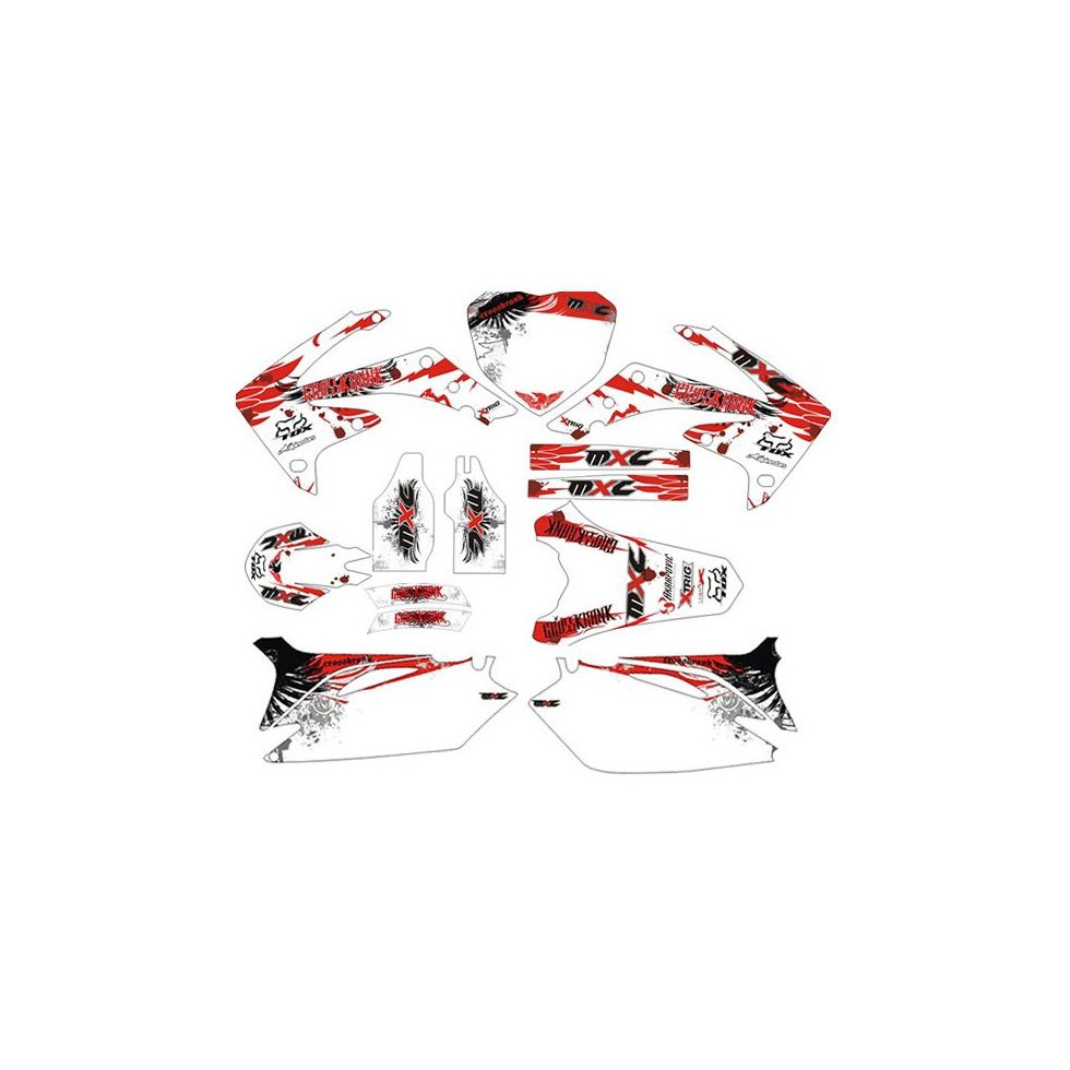 MXC Graphic Kit Crosskrank white red CRF450 02-04
