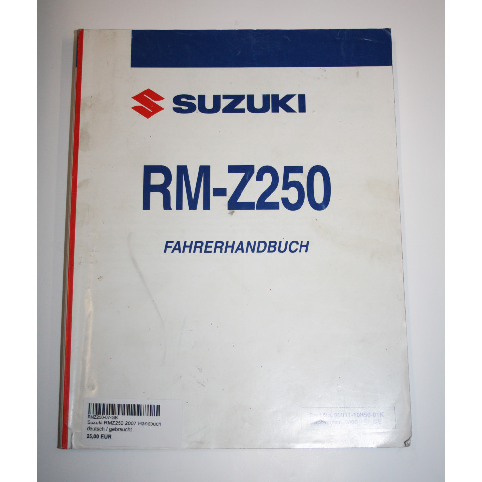 Suzuki RMZ250 2007 Handbuch deutsch / gebraucht