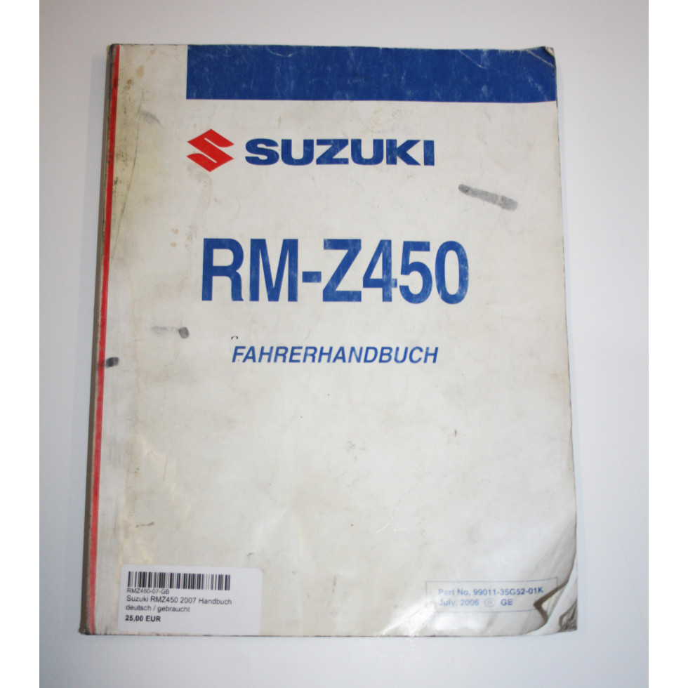 Suzuki RMZ450 2007 Handbuch deutsch / gebraucht