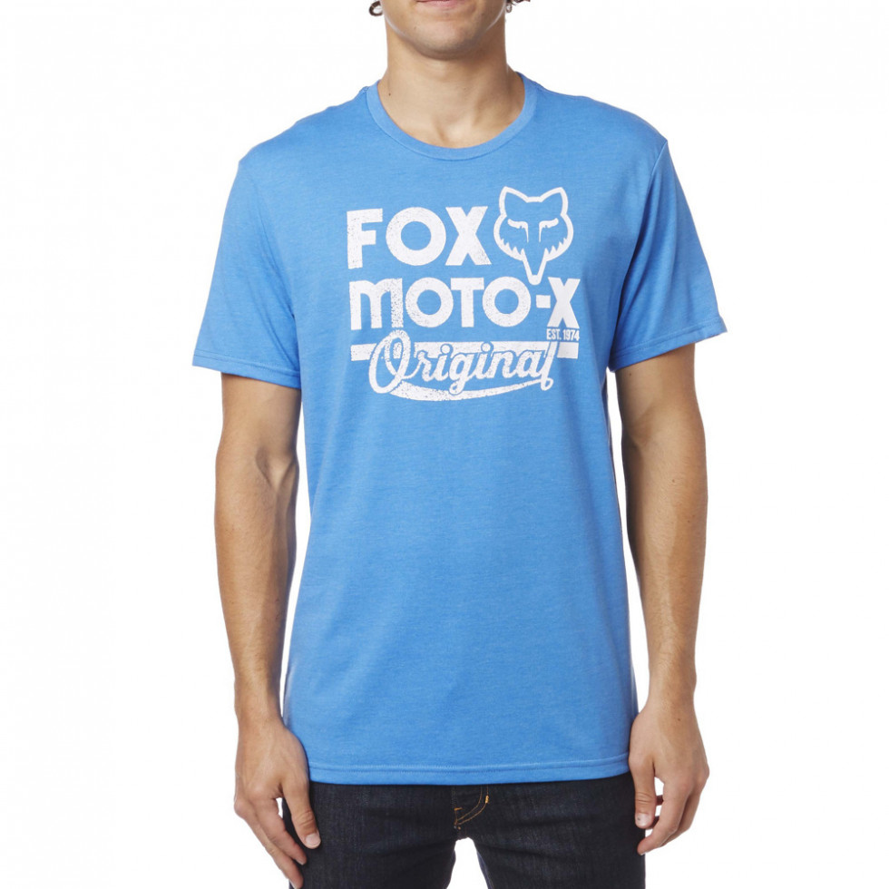 Fox Scripted Ss Tee heather blue S
