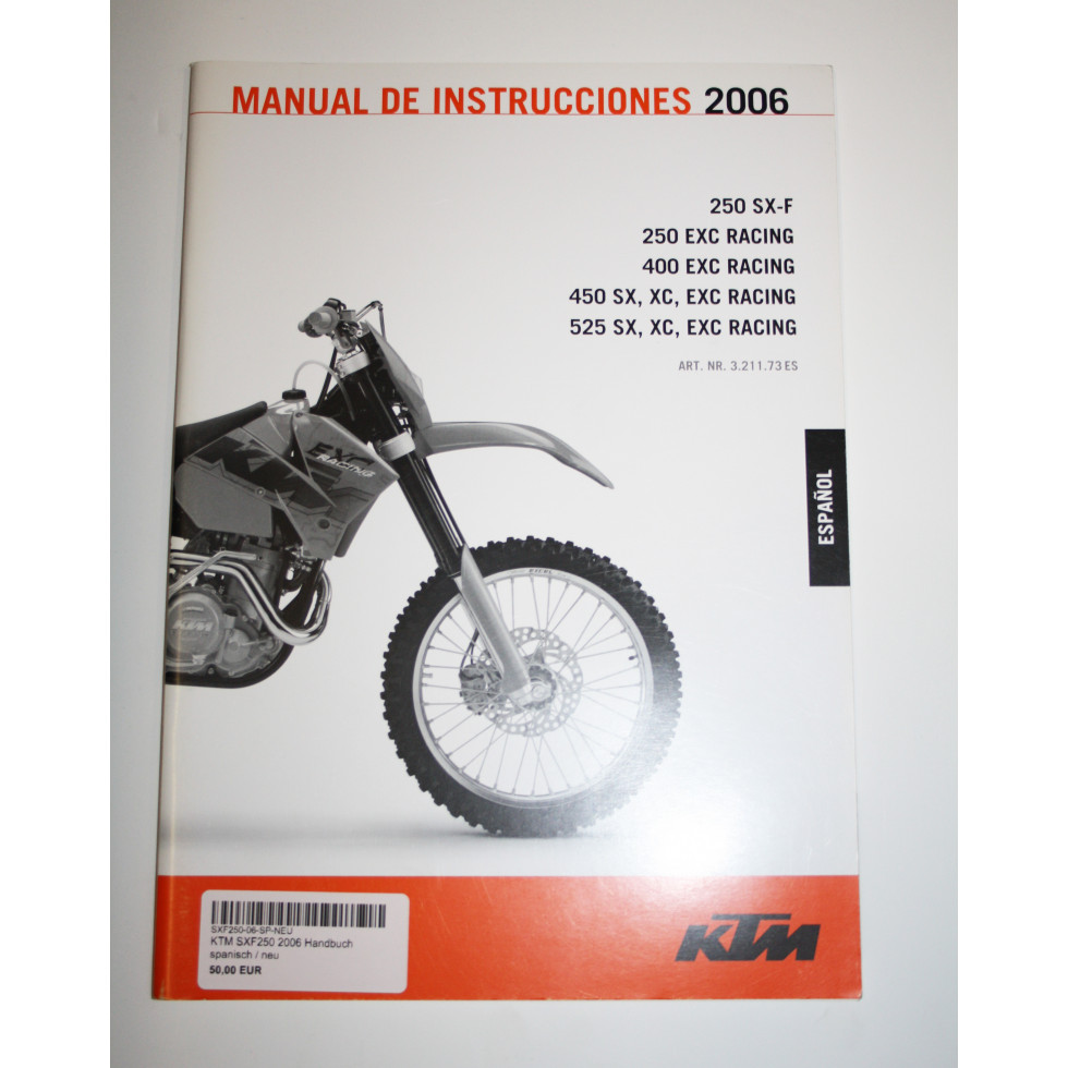 KTM SXF250 2006 Handbuch spanisch / neu