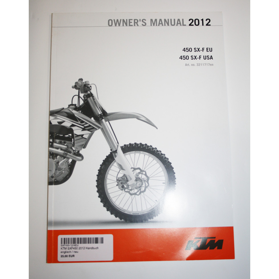 KTM SXF450 2012 Handbuch englisch / neu