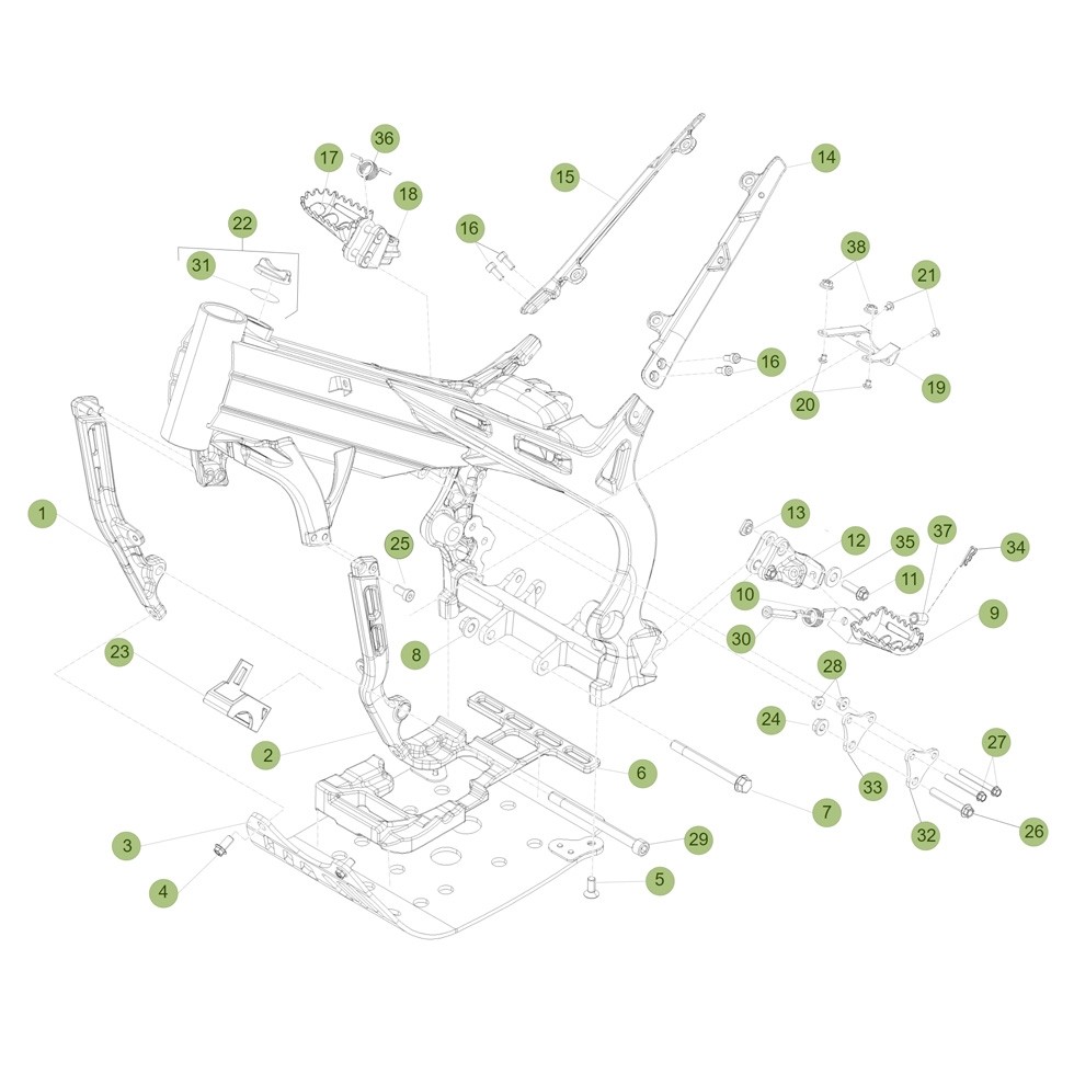 Beta EVO250 4T 10 Schwingarm/Federbein