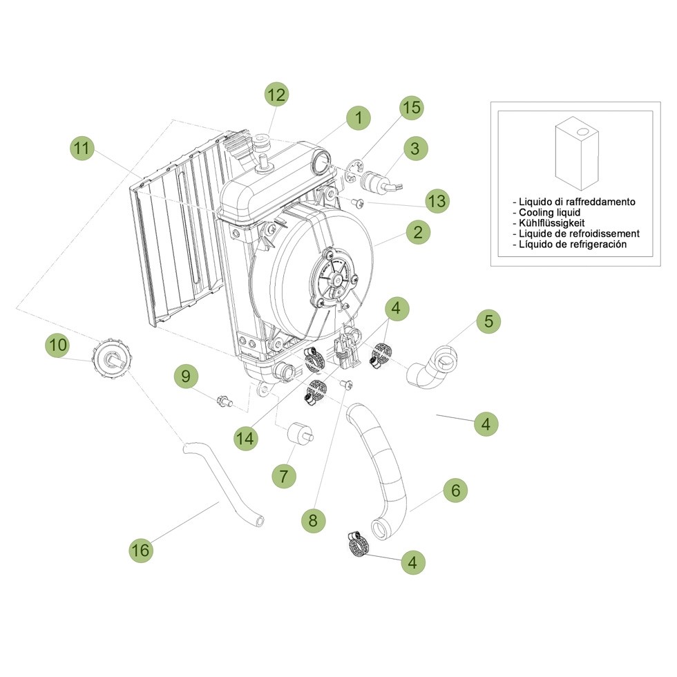 Beta EVO250 4T 10 Kühlsystem