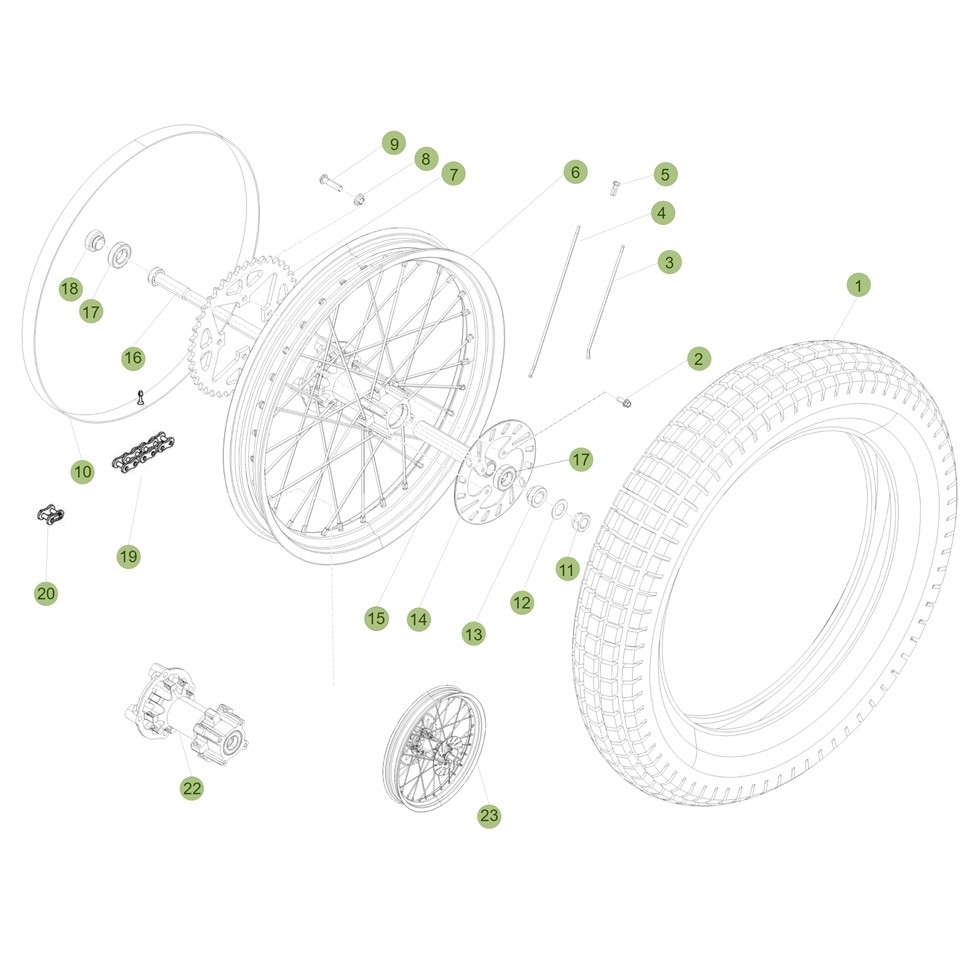 Beta EVO250 4T 10 Hinterrad