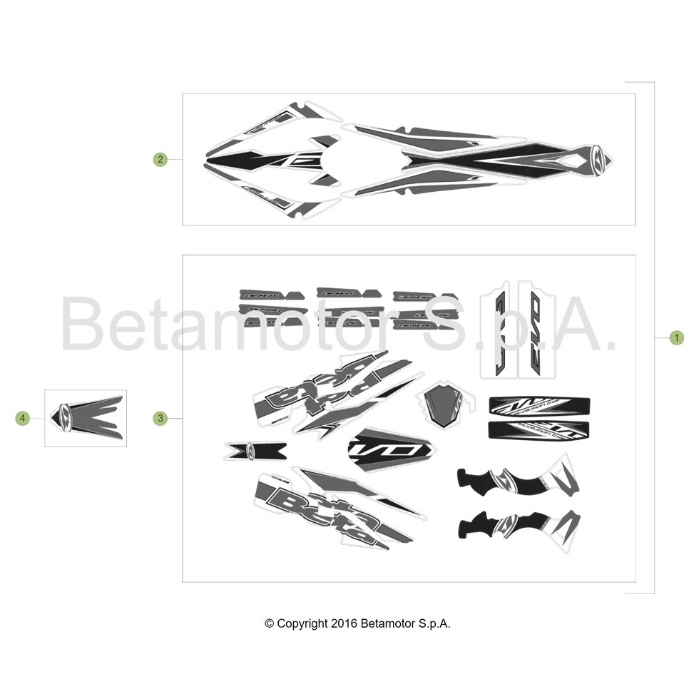 Beta EVO250 4T 16 Verkleidung/Sitzbank/Tank 2